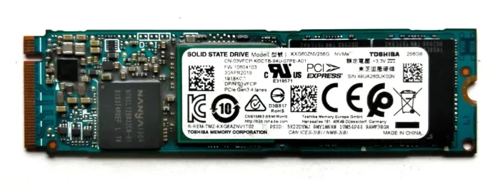 SSD 256GB Toshiba KXG60ZNV M.2 2280 Padrão Longo - Usado - Funcionando