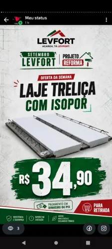 Laje treliça com isopor