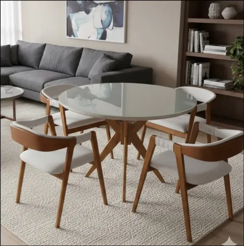 Mesa 4 Cadeiras Itália 120x120 Em Madeira Maciça - Novo e embalado!!