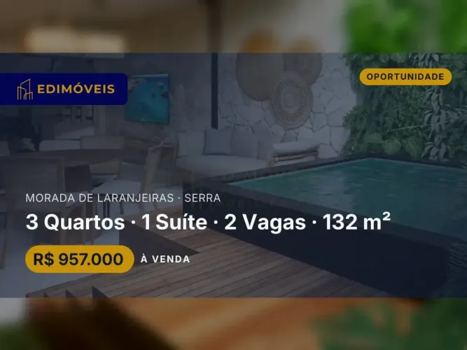 Casa 3 quartos na Morada de Laranjeiras, ideal para quem busca qualidade de vida