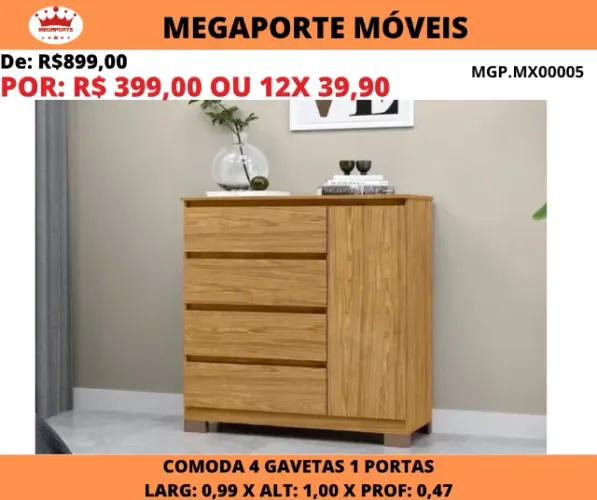 Cômoda Sapateira Vega 1P 4G