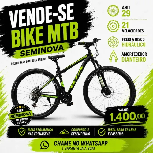 Bicicleta seminova alumínio aro 29