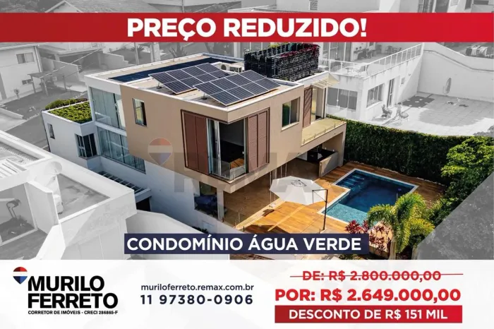 Casa em condomínio fechado em Atibaia com 4 Suítes, piscina e espaço Gourmet