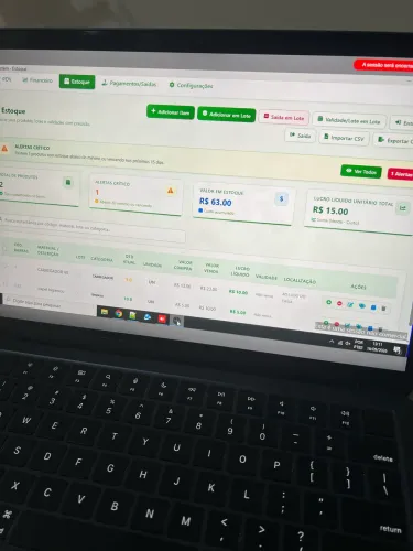 sistema de caixa / Ponto de venda / Estoqur / financeiro