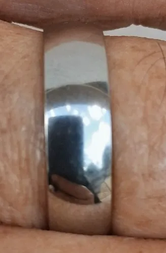 ANEL LISO BANHO PRATA (6mm) aro 28