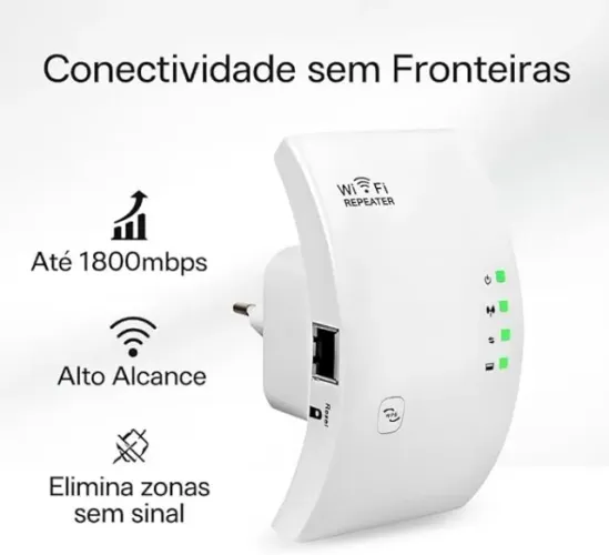 Repetidor de Sinal Wi-Fi 1800m Premium | Amplificador de Internet Wireless Ultra Rápido |