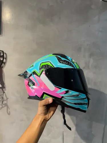 CAPACETE TEXX RAPTOR CIANO + VISEIRA FUME DE BRINDE