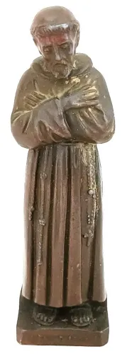 Escultura produzida Bronze francês cinzelado, representando S. Francisco de Assis 
