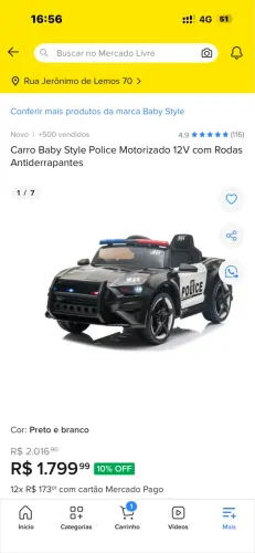 Vendo carro elétrico da polícia