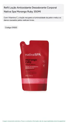 Loção refil morango ruby