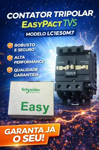 contator tripolar Schneider Electric, modelo LC1E50