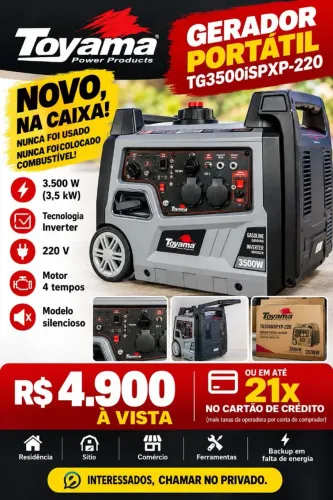 Vendo Gerador de Energia Digital 4 tempo - TG3500iSPXP-220