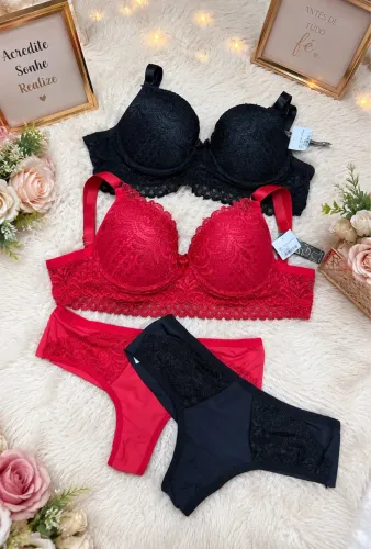 Conjunto de lingerie atacado 18,50 na quantidade tem desconto 