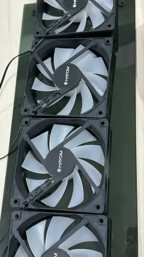 Kit 4 Fans RGB 120mm Hayom | Coolers Gabinete PC | Funcionando