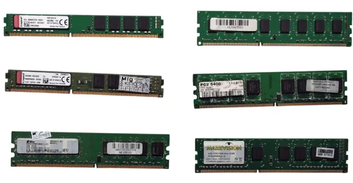 Lote 6 Memórias RAM Desktop DDR2 DDR3 DDR3L Kingston 8GB 4GB e 1GB
