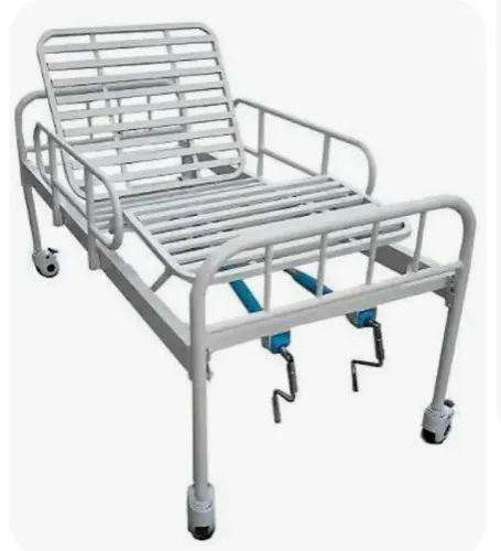 Cama Hospitalar Manual - movimentos nos pés e cabeça + Colchão casca de ovo +Colchão azul