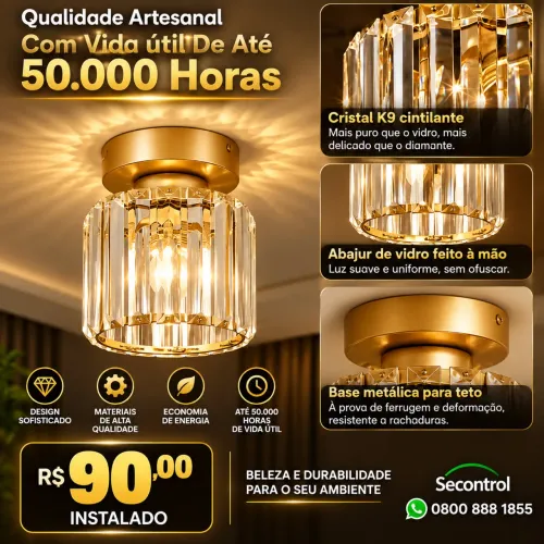 Luminária de led , luxo instalado