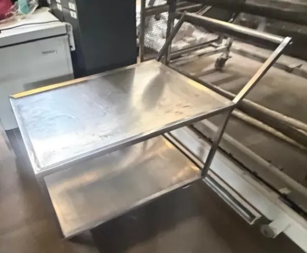 Carrinho transportador com prateleira aço inox 304
