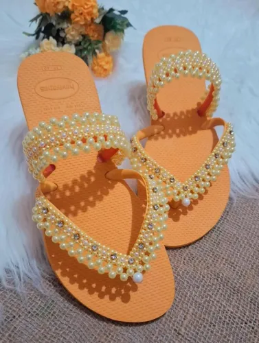 Havaianas personalizadas pérolas de luxo 