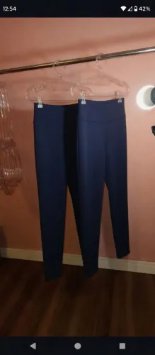 2 calças legging feminina azul marinho tamanho P/M