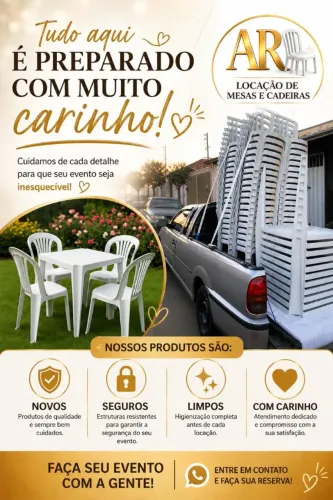 Aluguel de Mesas e Cadeiras Plásticas