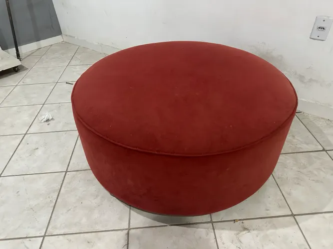 Puff redondo suede