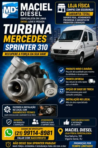  TURBINA MERCEDES SPRINTER 310 - POTÊNCIA E CONFIANÇA PARA SUA VAN! 
