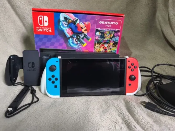 Nintendo Switch V2 + Wii Sports + MicroSD 128GB | Completo na Caixa