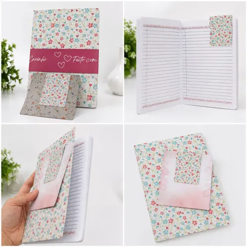 Caderno Personalizado 14x20cm com Marca Página Magnético