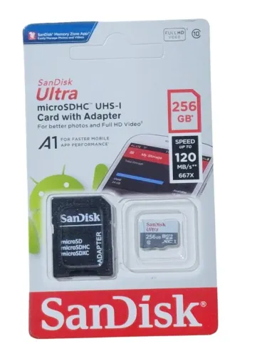 Cartão de memória 256 GB San Disk novo