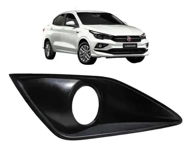 Grade Farol De Milha Esquerdo Fiat Cronos 1.3 2019 Uzad0 Preto Esquerdo