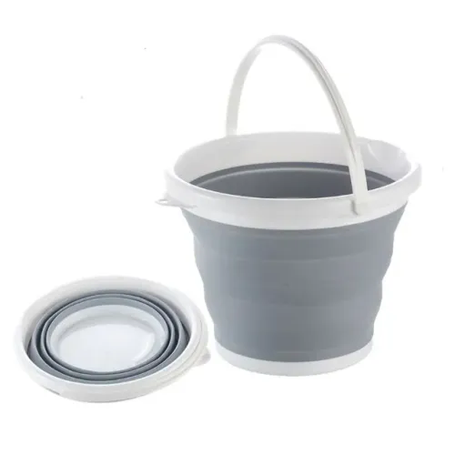 Balde Retrátil Dobrável Silicone Portátil 5 Litros Agua Roupa Portátil