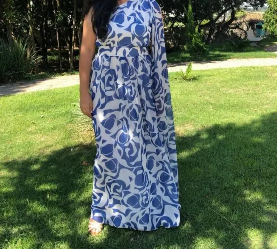 Vestido Azul e branco de madrinha casamento tamanho único