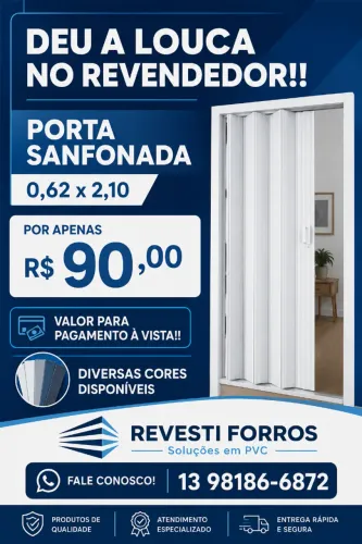 Porta sanfonada PVC