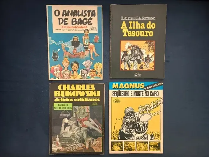 Lote 4 gibis Coleção Quadrinhos L&PM Editora - Décadas 80/90