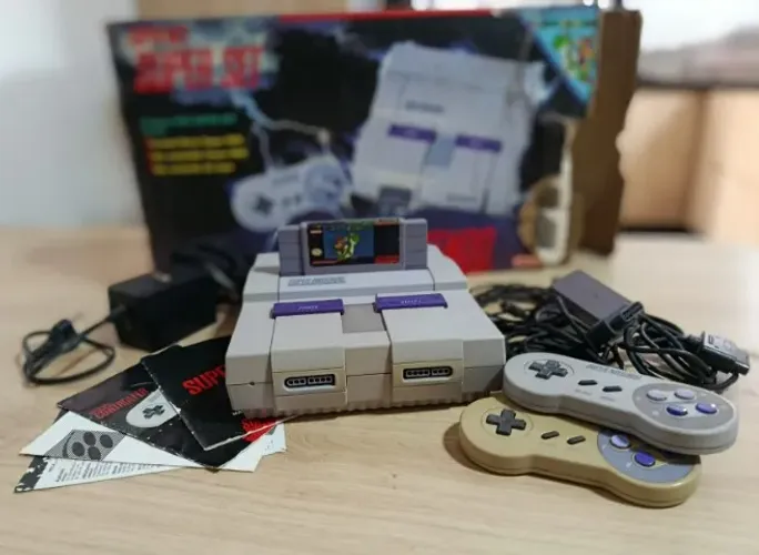 Super Nintendo Super Set Original Playtronic + Caixa + Mario World