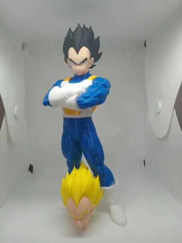 Dragon ball boneco vegeta cabeças intercambiáveis 21cm novo