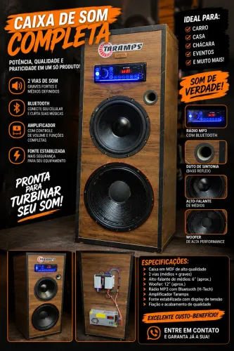 ? CAIXA DE SOM COMPLETA - SOM FORTE E DE QUALIDADE! ?