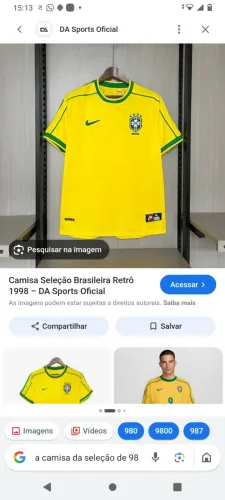 Camisa da seleção original Nike de 98