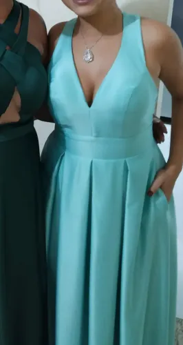 VESTIDO DE FESTA C/ BOLSO