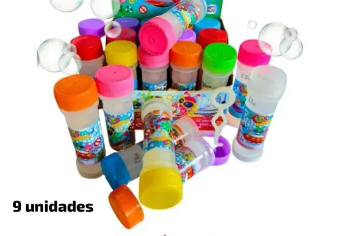 Kit 9 Bolhas de Sabão Lembrancinha Festa Infantil