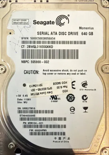 HD Seagate 640gb (tamanho notebook)
