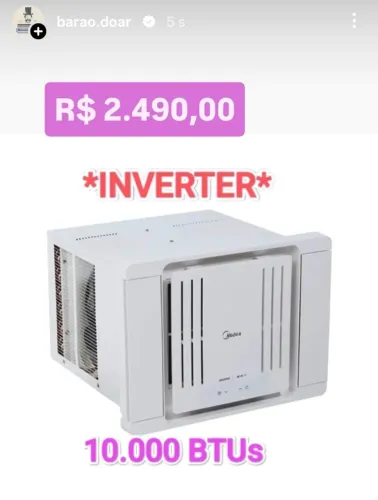 Ar Janela Springer Midea INVERTER 10.000 BTUs + 127V + Nota + 1 Ano Garantia+ Cartão 12X
