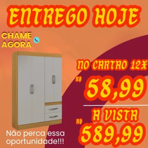 Guarda Roupa Pequeno Com 4 Portas Oportunidade