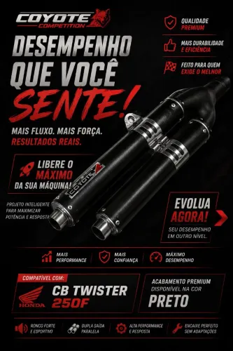 Escapamento Coyote Competition para Honda Twister CB TWISTER 250 F