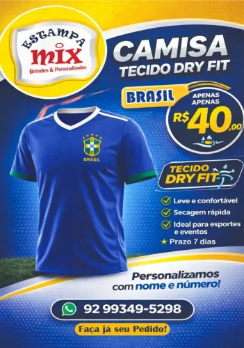 Camisa do Brasil Dry fit