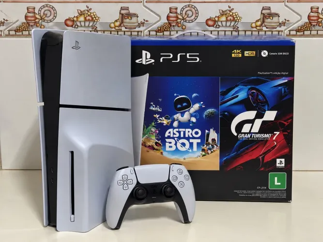 PS5 Slim 1TB + Leitor de Disco + Controle DualSense