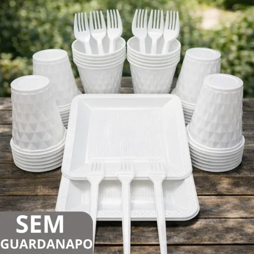 Kit 130 aniversários descartavel diamante festa copo prato guarfinho