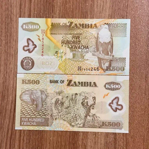 Cédula Antiga Colecionável da Zâmbia de Polímero Nova