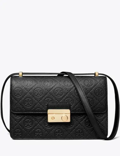 Bolsa de Ombro T Monogram Pebbled